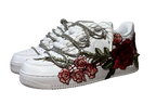 NIKE AIR FORCE 1 LOW 'WHITE / RED ROSE DIAMOND ROPE LACES'