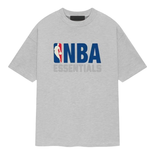 FEAR OF GOD ESSENTIALS NBA T-SHIRT 'LIGHT HEATHER GREY'