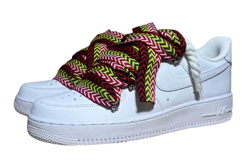 NIKE AIR FORCE 1 LOW 'WHITE / LANVIN RED YELLOW ROPE LACES'