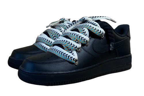 NIKE AIR FORCE 1 LOW 'BLACK / LANVIN BROWN BEIGE ROPE LACES'