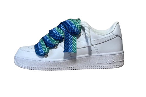 NIKE AIR FORCE 1 LOW 'WHITE / LANVIN BLUE BLACK ROPE LACES'