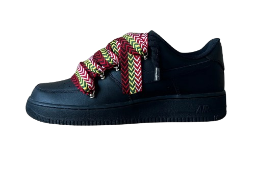 NIKE AIR FORCE 1 LOW 'BLACK / LANVIN RED YELLOW ROPE LACES'