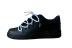 NIKE AIR FORCE 1 LOW 'BLACK / LACED UP WHITE ROPE LACES'