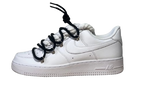NIKE AIR FORCE 1 LOW 'WHITE / LACED UP BLACK ROPE LACES'