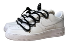 NIKE AIR FORCE 1 LOW 'WHITE / LACED UP BLACK ROPE LACES'