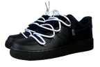 NIKE AIR FORCE 1 LOW 'BLACK / LACED UP WHITE ROPE LACES'