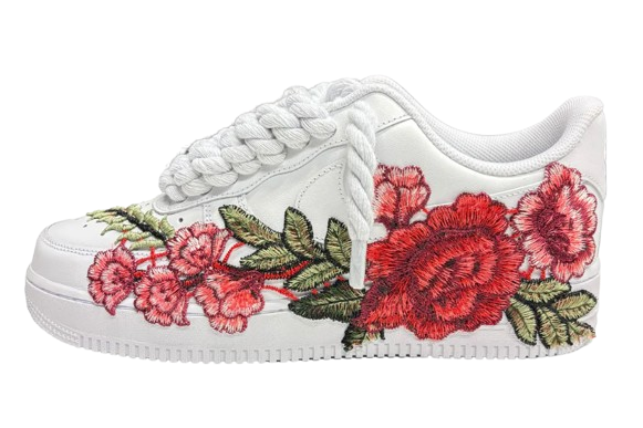 NIKE AIR FORCE 1 LOW 'WHITE / RED ROSE ROPE LACES'