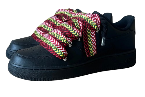 NIKE AIR FORCE 1 LOW 'BLACK / LANVIN RED YELLOW ROPE LACES'