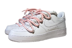 NIKE AIR FORCE 1 LOW 'WHITE / LACED UP PINK ROPE LACES'