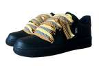NIKE AIR FORCE 1 LOW 'BLACK / LANVIN YELLOW BLUE ROPE LACES'