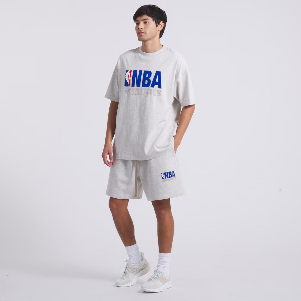 FEAR OF GOD ESSENTIALS NBA T-SHIRT 'LIGHT HEATHER GREY'