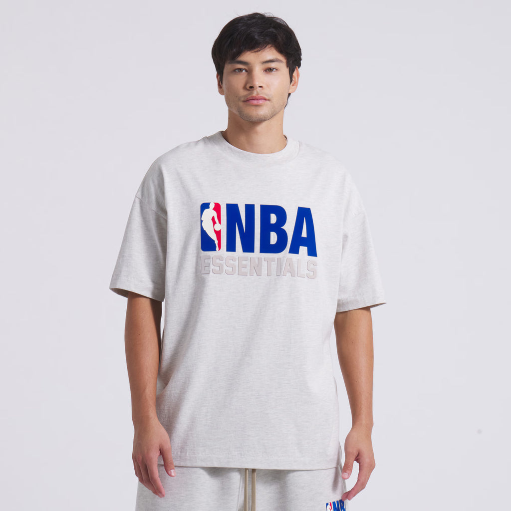 FEAR OF GOD ESSENTIALS NBA T-SHIRT 'LIGHT HEATHER GREY'