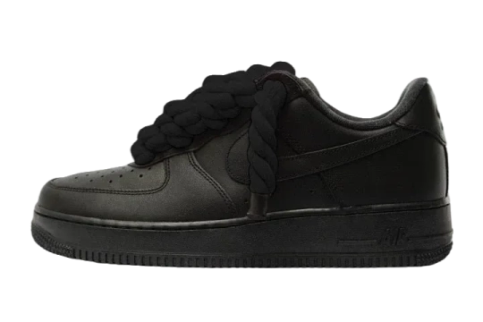 NIKE AIR FORCE 1 LOW 'TRIPLE BLACK ROPE LACES'
