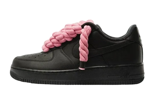 NIKE AIR FORCE 1 LOW 'TRIPLE BLACK ROPE LACES'