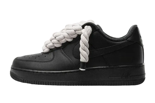 NIKE AIR FORCE 1 LOW 'TRIPLE BLACK ROPE LACES'